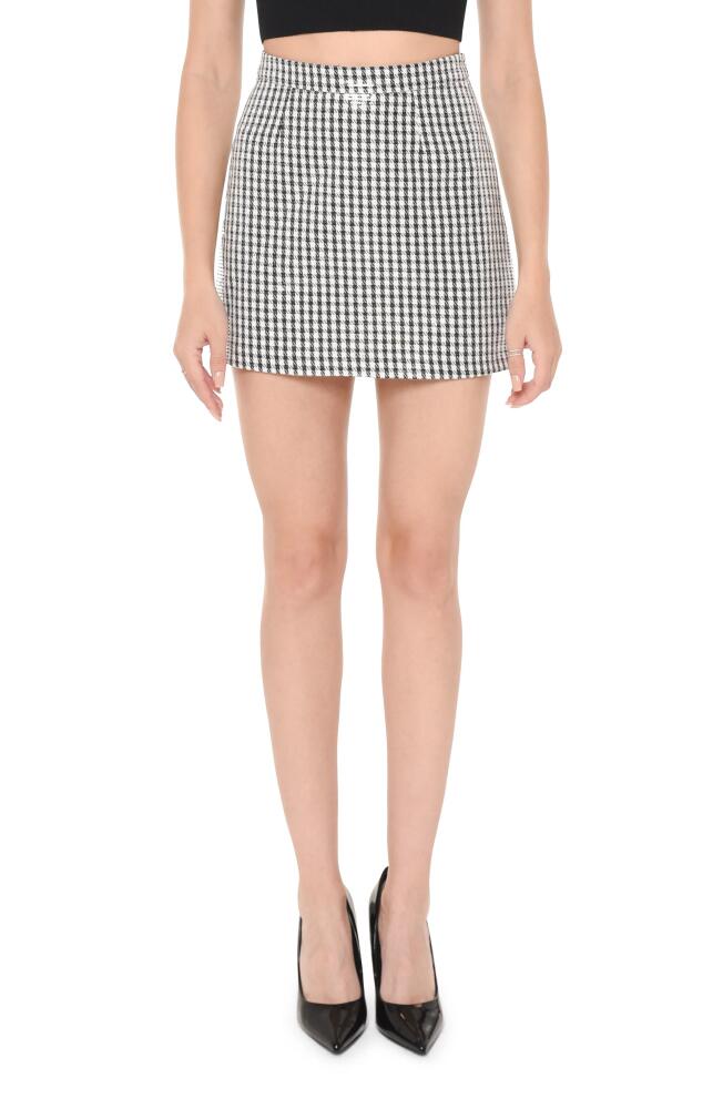 WAYF Houndstooth Tweed Skirt in Black White Houndstooth Cover