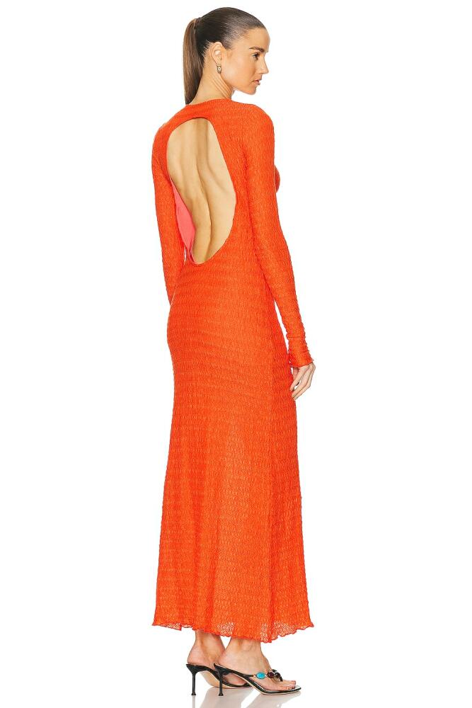 SIEDRES Lendi Open Back Textured Maxi Dress in Orange Cover