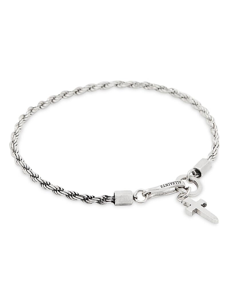 Allsaints Rope Chain Cross Motif Bracelet in Sterling Silver Cover