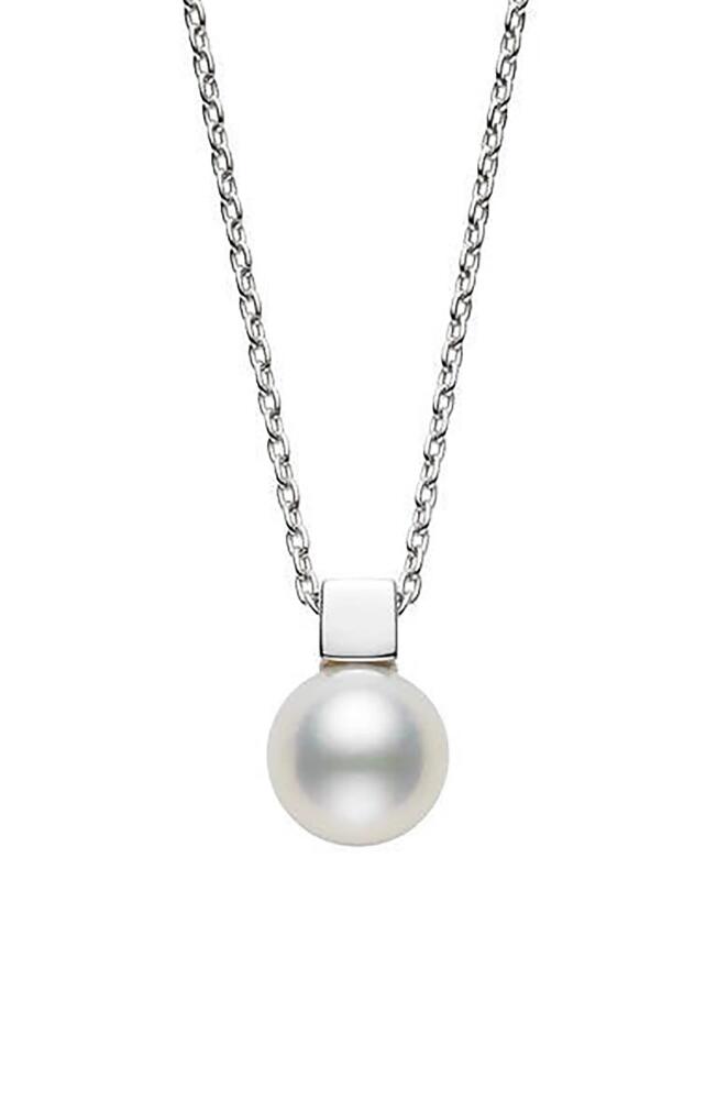 Mikimoto Classic Cultured Pearl Pendant Necklace in White Gold Cover