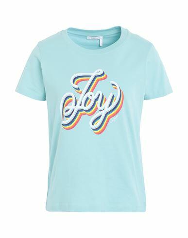 See By Chloé Woman T-shirt Turquoise Cotton Cover