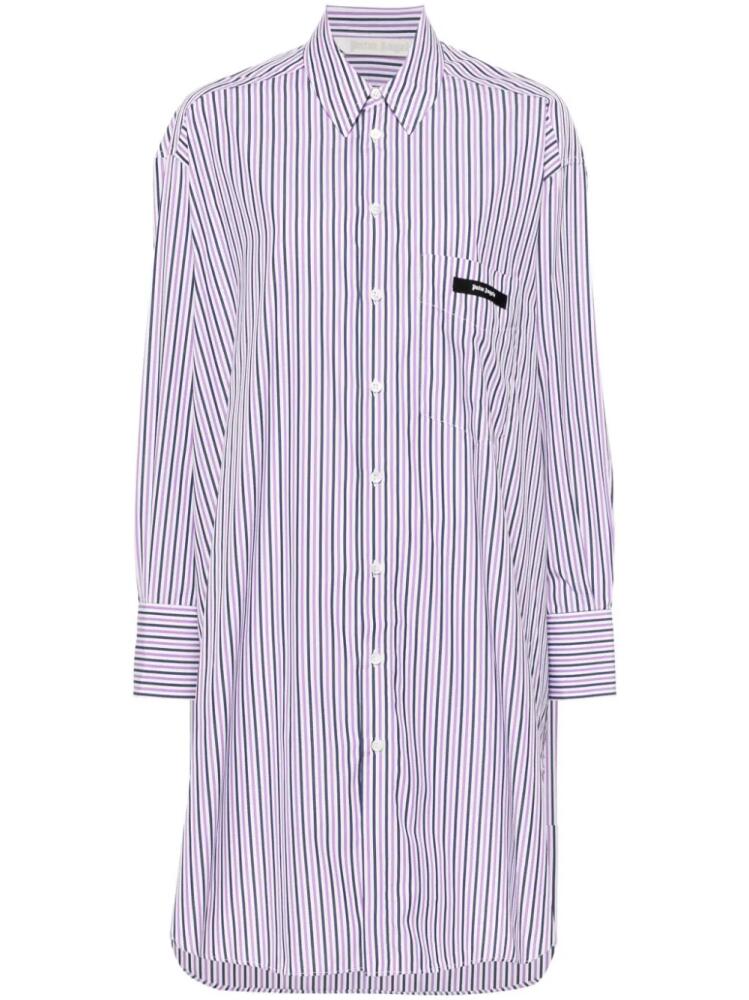 Palm Angels striped midi shirt dress - Purple Cover