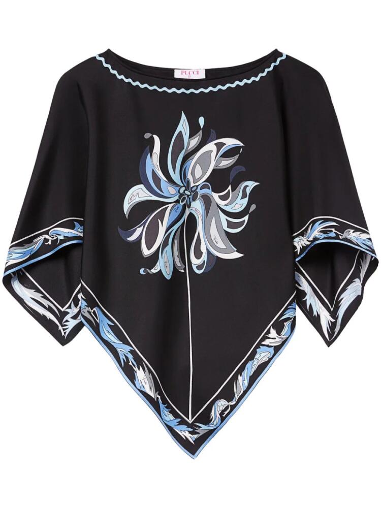 PUCCI Dalia-print silk twill tunic - Black Cover