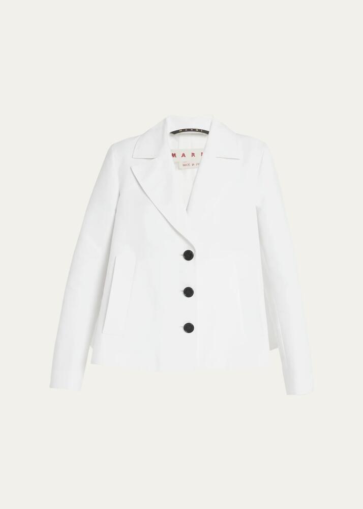 Marni Short Trench Coat with Inverted Pleat Cover