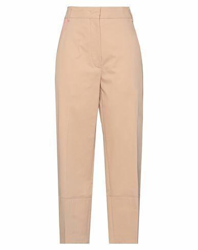 Cedric Charlier Woman Pants Beige Cotton, Elastane Cover