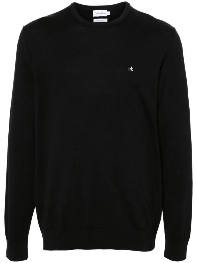 Calvin Klein logo-embroidered jumper - Black Cover