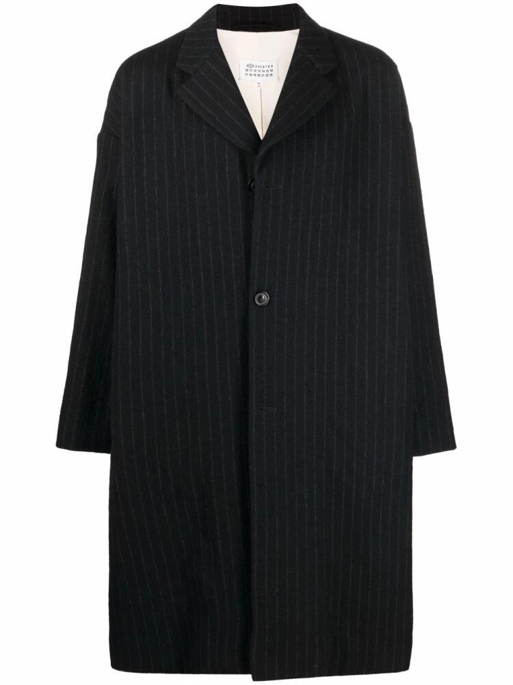 Maison Margiela single breasted pinstripe coat - Black Cover