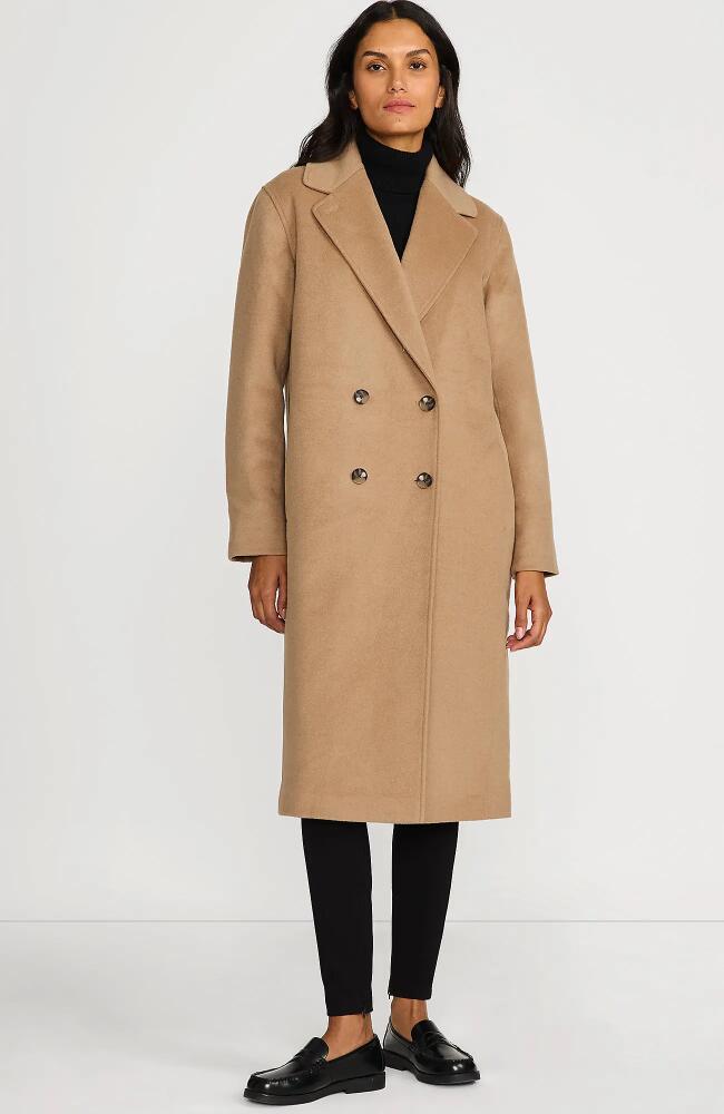 Lands' End Insulated Double Breasted Wool Coat in Honey Beige Cover