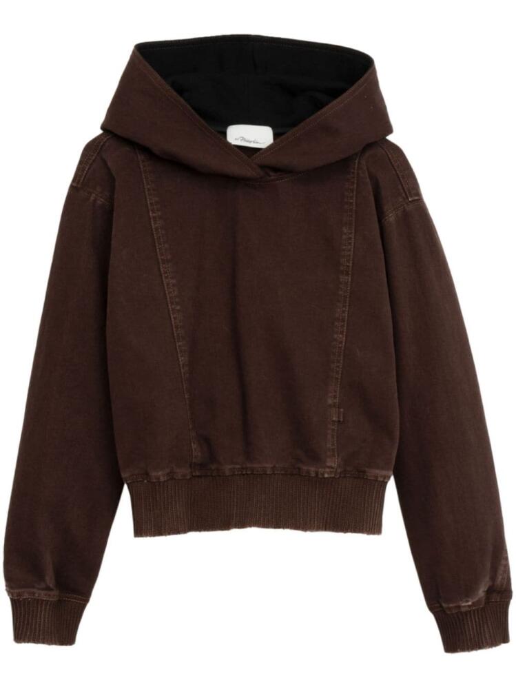 3.1 Phillip Lim panelled denim hoodie - Brown Cover