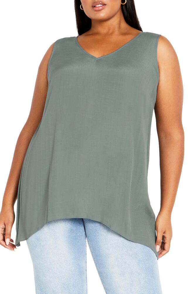 City Chic Jemima Sleeveless Top in Deep Sage Cover