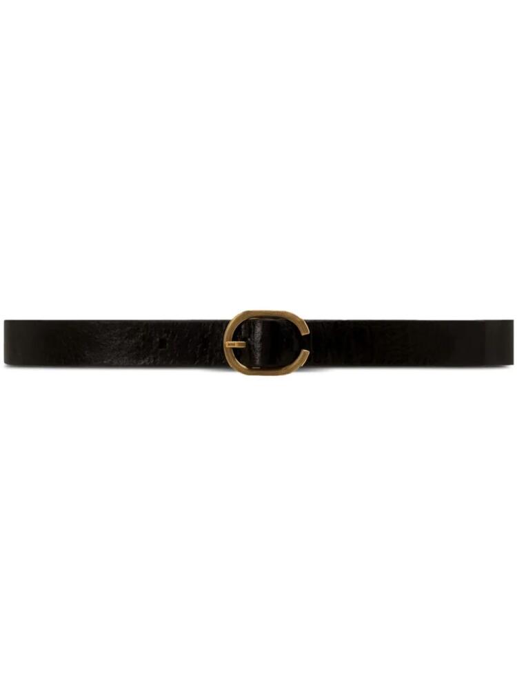 AMI Paris buckled leather belt - Black Cover