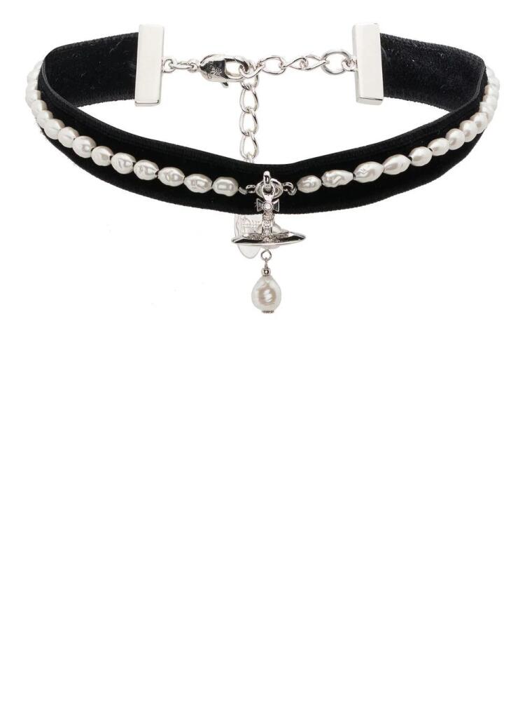 Vivienne Westwood Aleksa velvet pearl chocker - Black Cover