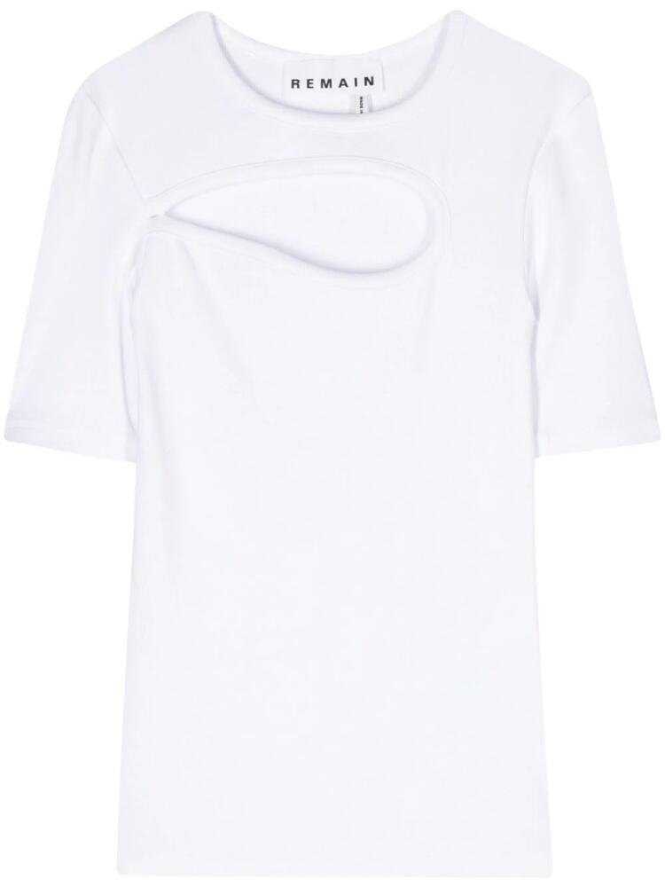 REMAIN cut-out-detail ribbed T-shirt - White Cover