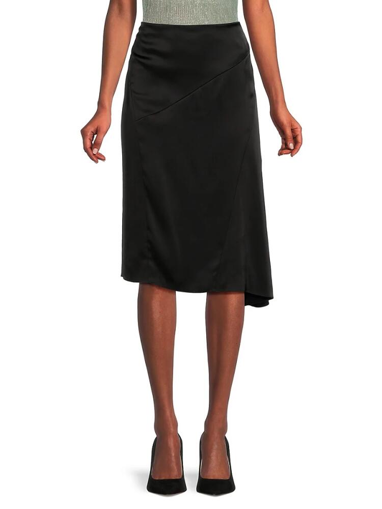 Vince Women's Dot Print Asymmetric Midi Skirt - Black Cover