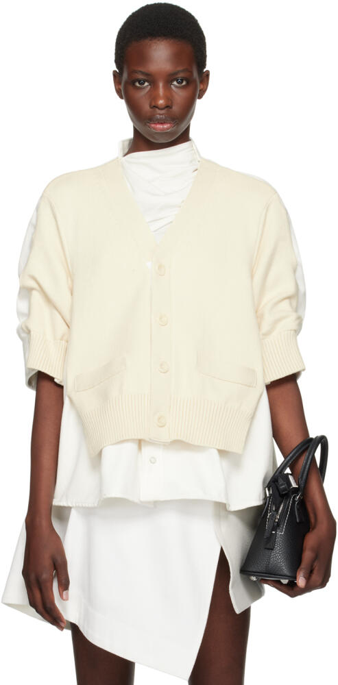 sacai White & Off-White Shirt Cardigan Cover