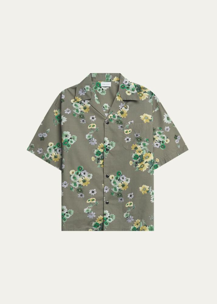 John Elliott Men's Floral-Print Camp Shirt Cover