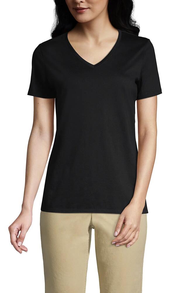 Lands' End Relaxed Supima Cotton V-Neck T-Shirt in Black Cover