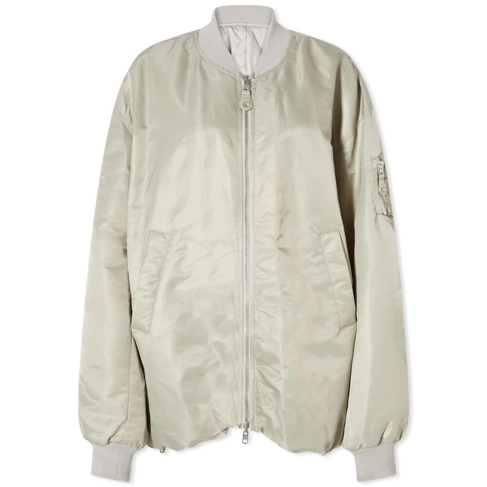 Low Classic Women's Reversible Oversized MA-1 Bomber Jacket in Light Khaki Cover