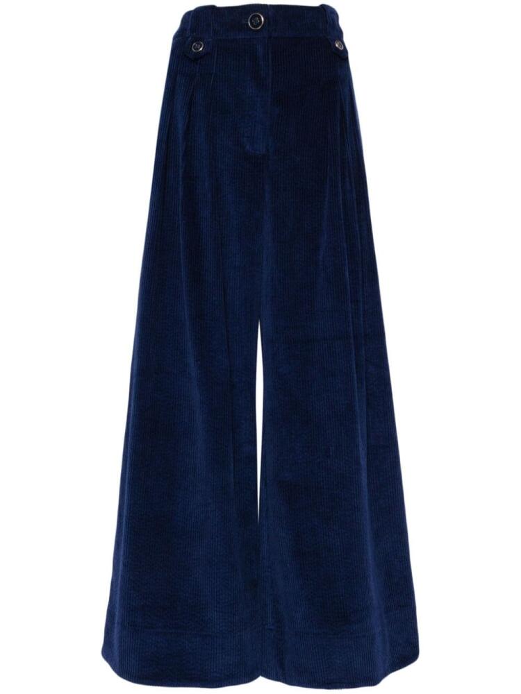 FARM Rio corduroy wide-leg trousers - Blue Cover