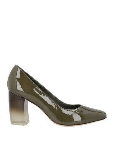 Tory Burch Woman Pumps Military green Leather Cover