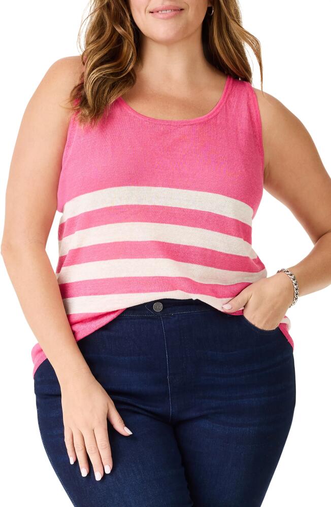 NIC+ZOE Stripe Featherweight Tank in Pink Multi Cover