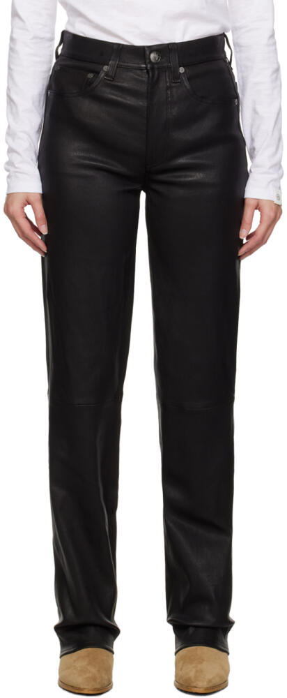 rag & bone Black Harlow Leather Pants Cover