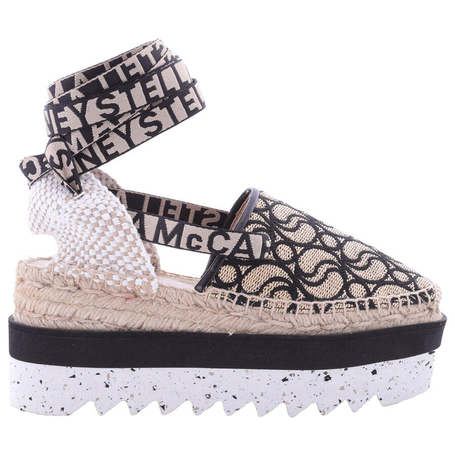 Stella Mccartney Ladies Gaia Rafia Monogram Platform Espadrilles Cover