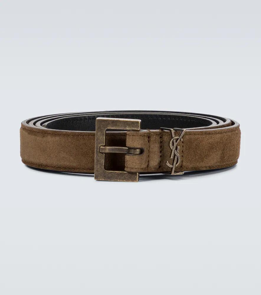 Saint Laurent Monogrammed suede belt Cover