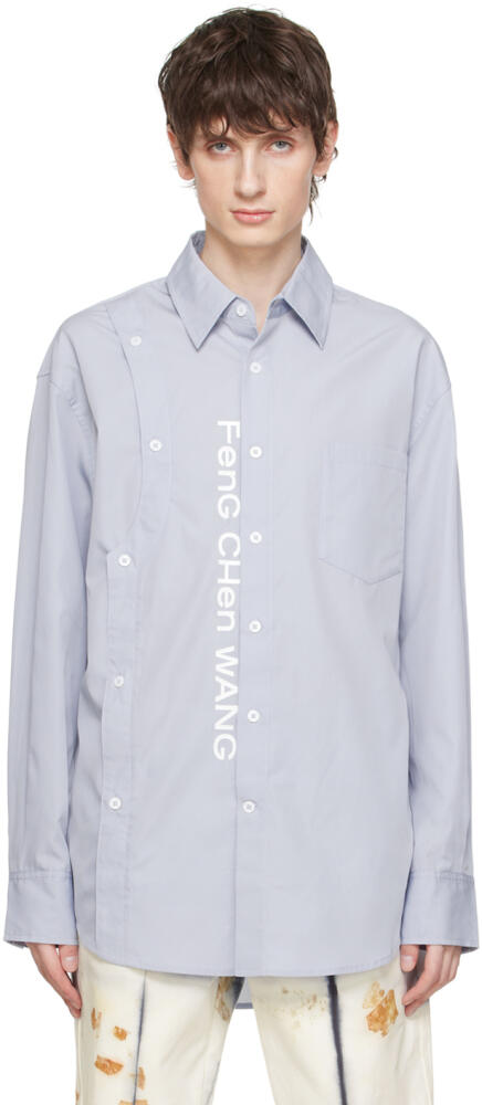 Feng Chen Wang Blue Printed Shirt Cover