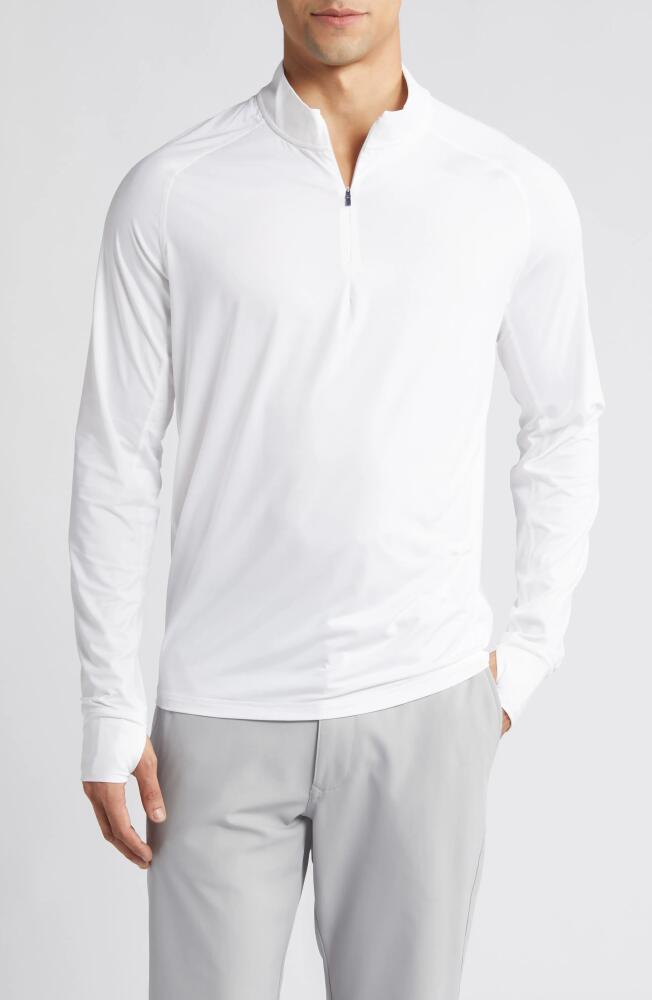 Peter Millar Arctic Light Performance Quarter Zip Sweatshirt in White Cover