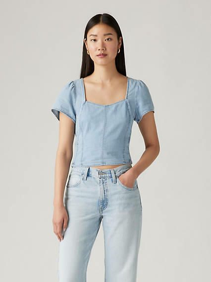 Levi's Ophelia Short Sleeve Denim Corset - Women's Cover