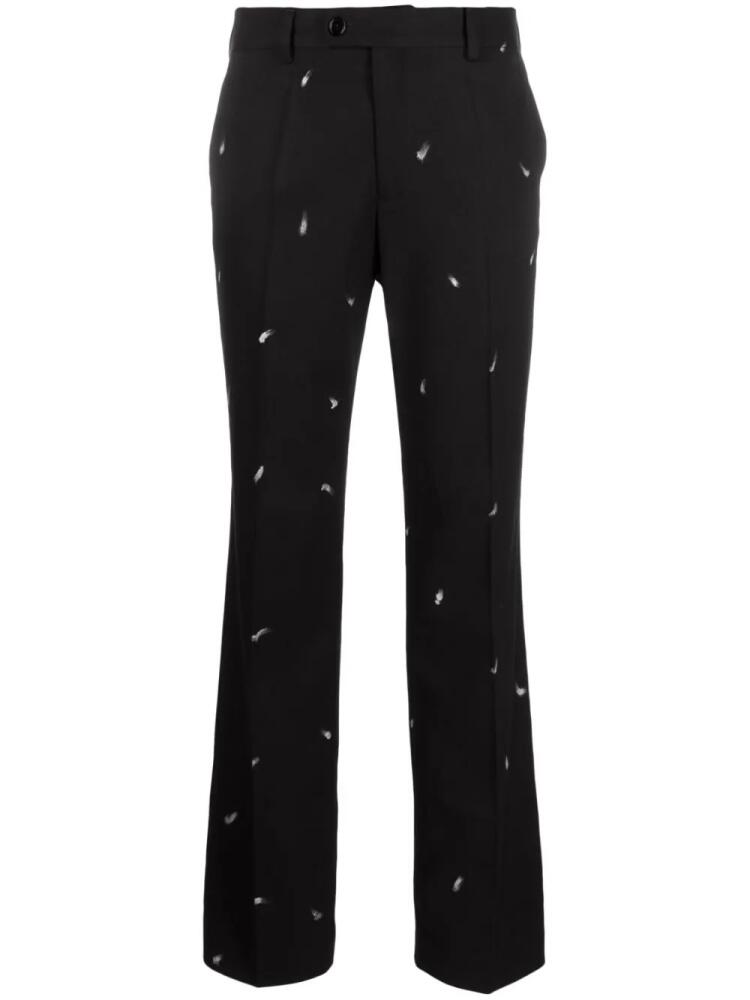 MM6 Maison Margiela paint-splatter effect tailored trousers - Black Cover