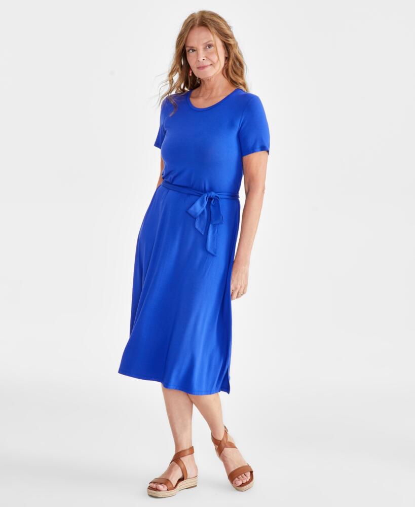 Style & Co Women's Short-Sleeve T-Shirt Dress, Created for Macy's - Jazzy Blue Cover