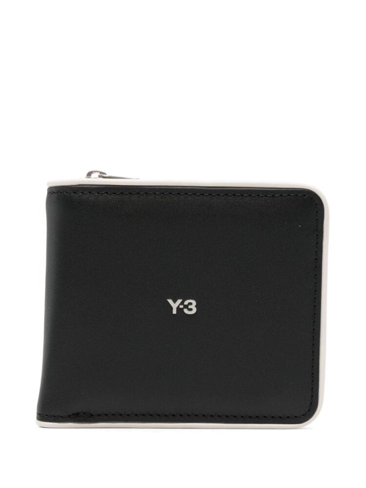 Y-3 logo-print bi-fold wallet - Black Cover