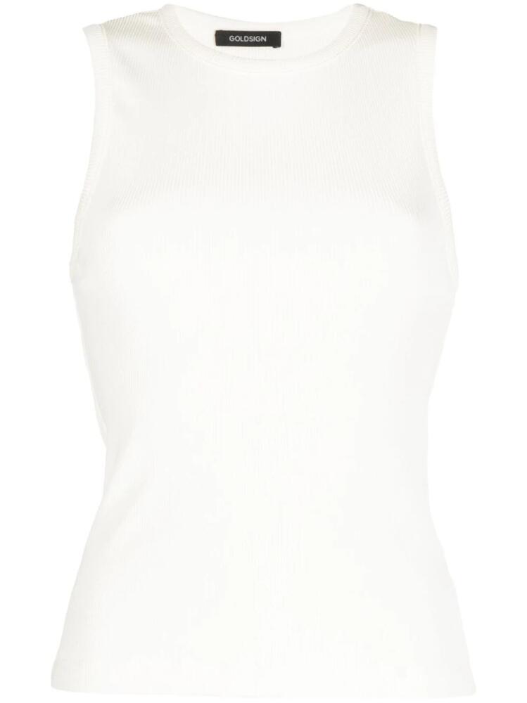 GOLDSIGN sleeveless ribbed-knit tank top - White Cover