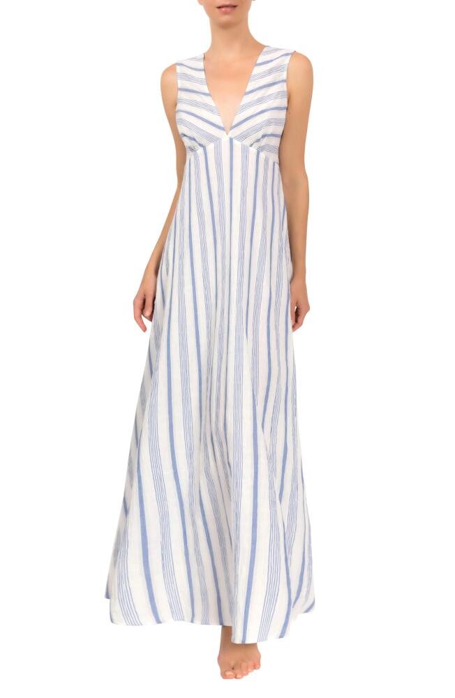 Everyday Ritual Amelia Stripe Cotton Nightgown in Blueberry Stripe Cover