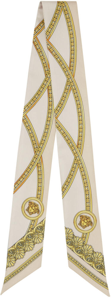 Versace Beige 'La Coupe des Dieux' Silk Scarf Cover