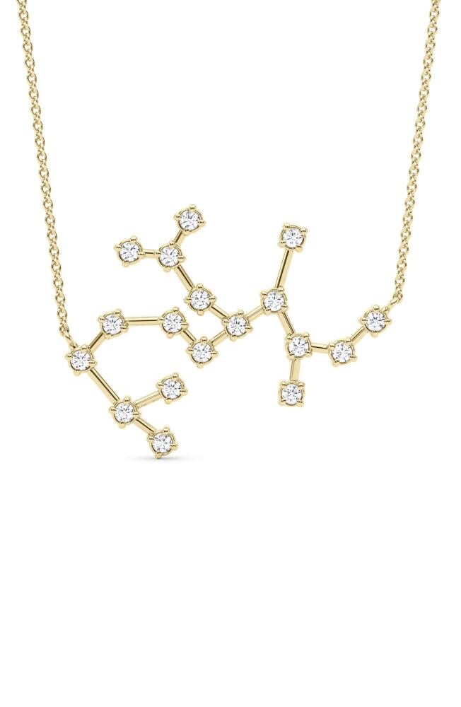 HauteCarat Sagittarius Constellation Lab Created Diamond Necklace in 18K Yellow Gold Cover