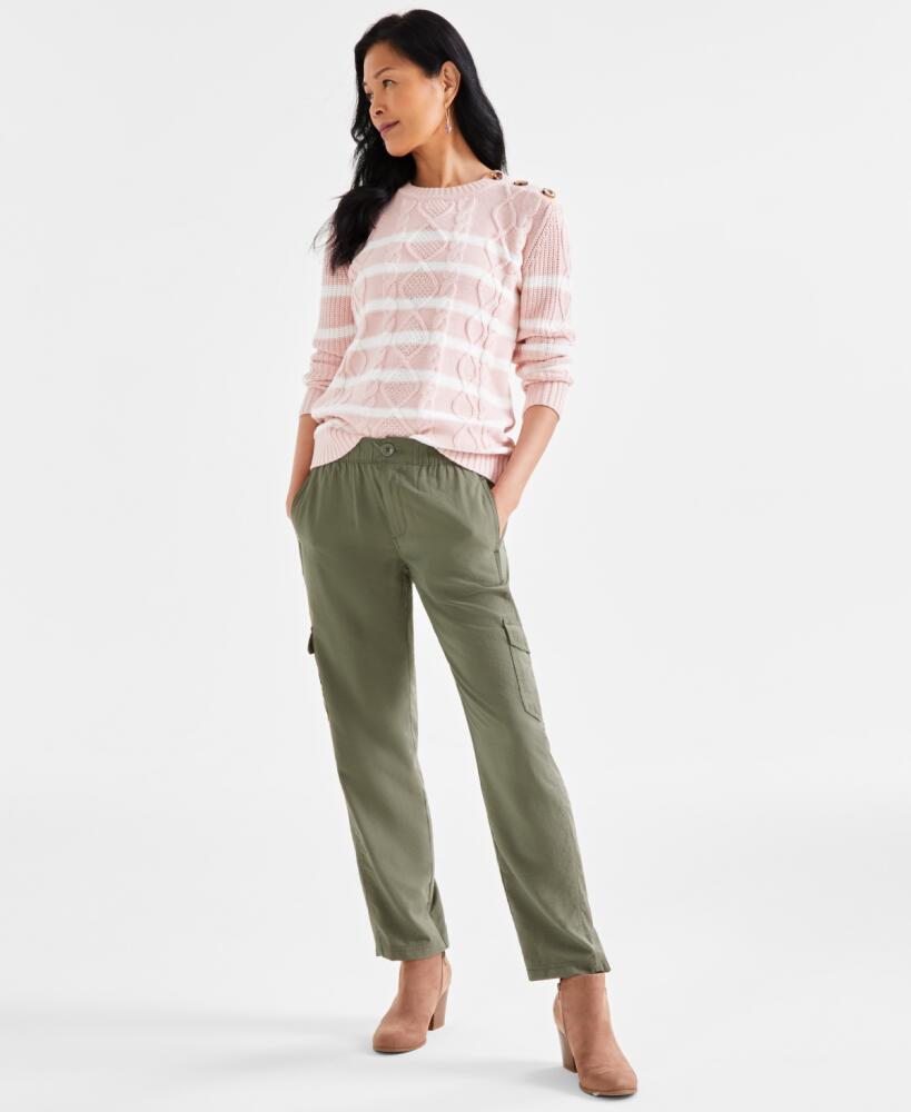 Style & Co Women's Soft Pull-On Cargo Pants, Created for Macy's - Olive Sprig Cover