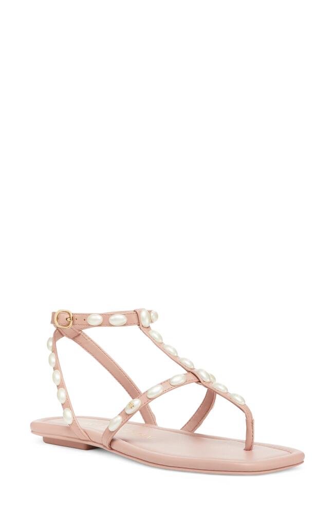 Stuart Weitzman Pearlita Flat Sandal in Clay Cover