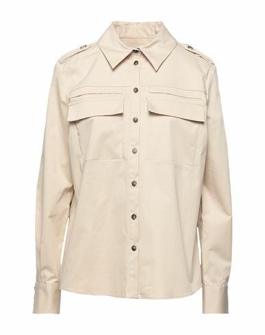 Ba & sh Woman Shirt Beige Cotton, Elastane Cover