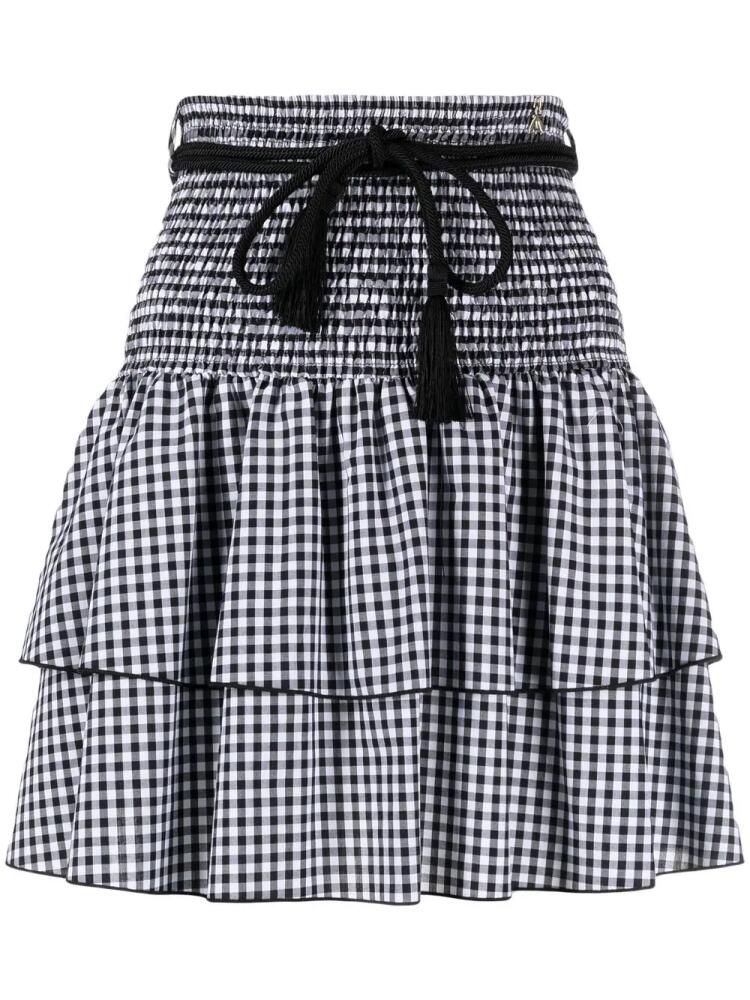 Patrizia Pepe gingham-print poplin mini skirt - Black Cover