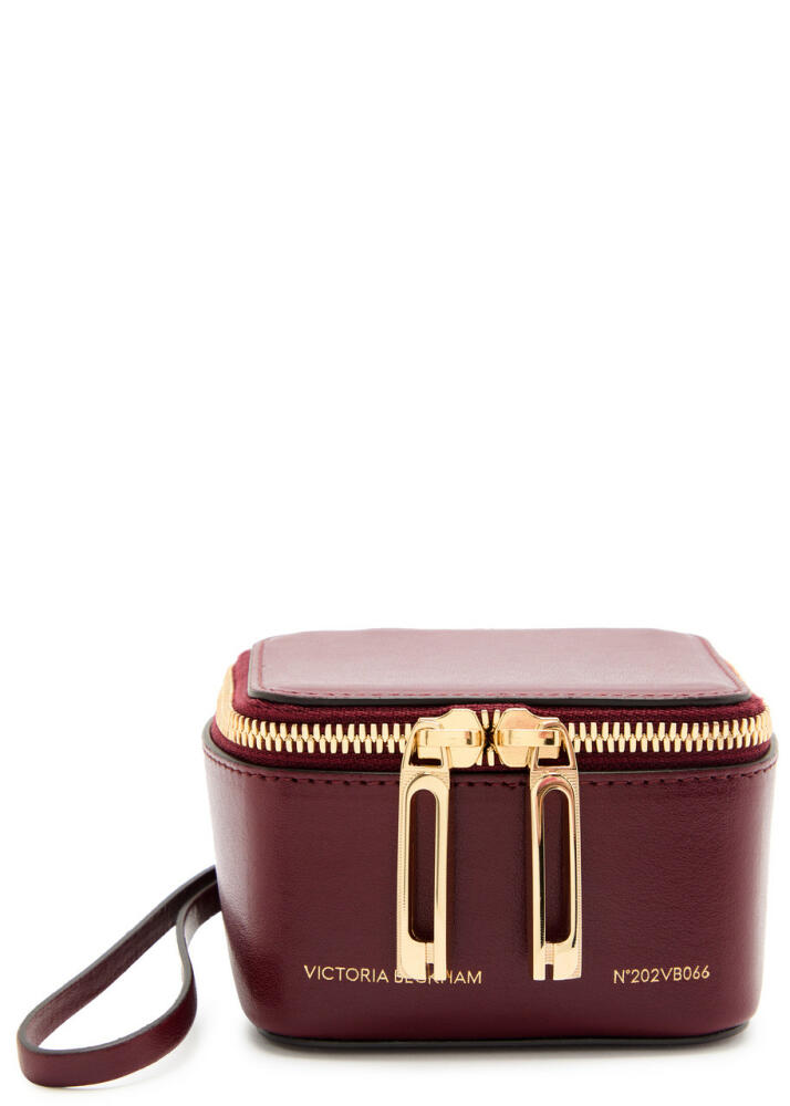 Victoria Beckham Vanity Mini Leather Clutch - Burgundy Cover