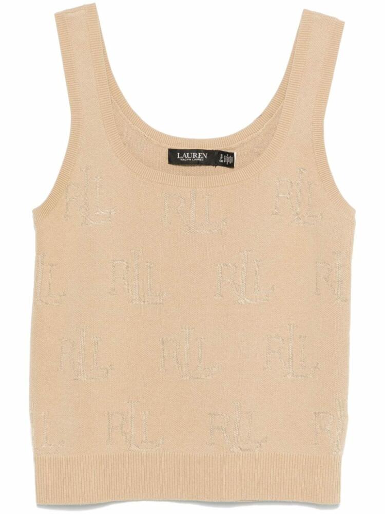 Lauren Ralph Lauren jacquard logo knitted top - Brown Cover