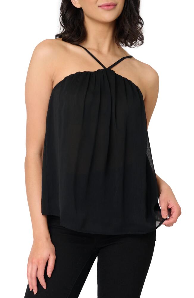 GIBSONLOOK Halter Neck Chiffon Tank Top in Black Cover