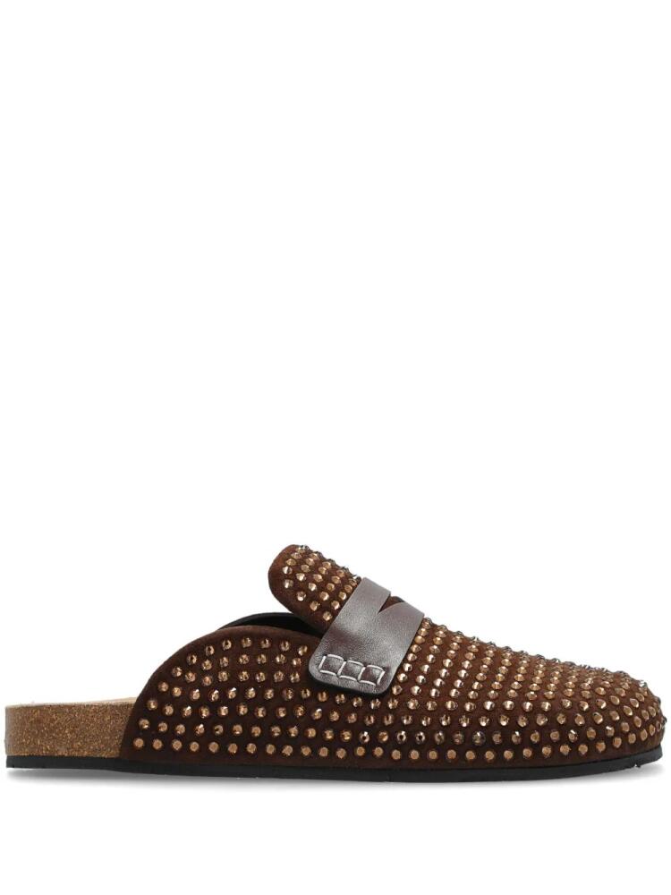 JW Anderson crystal-embellished suede slippers - Brown Cover