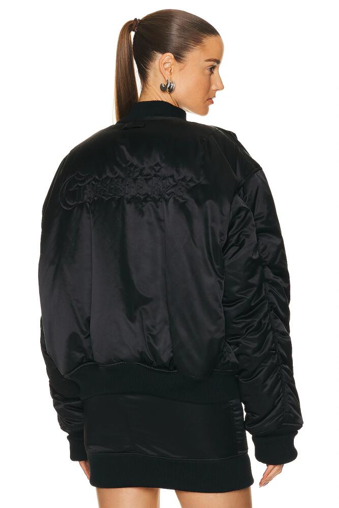 Jean Paul Gaultier Embroidered Oversize Bomber Jacket in Black Cover