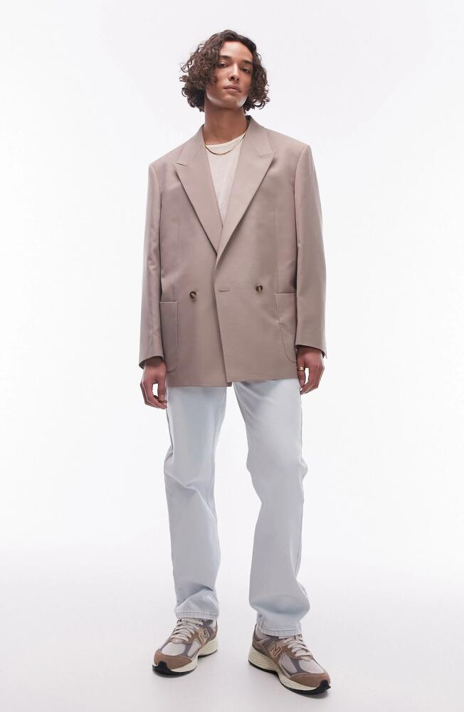 Topman Oversize Boxy Suit Jacket in Stone Cover