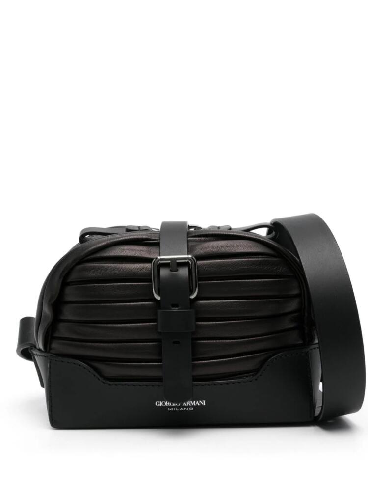 Giorgio Armani ribbed shoulder bag - Black Cover