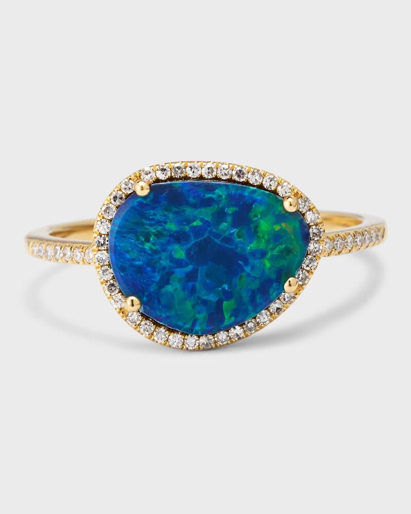 Zoe Lev Jewelry 14K Gold Diamond Opal Ring, Size 7 Cover